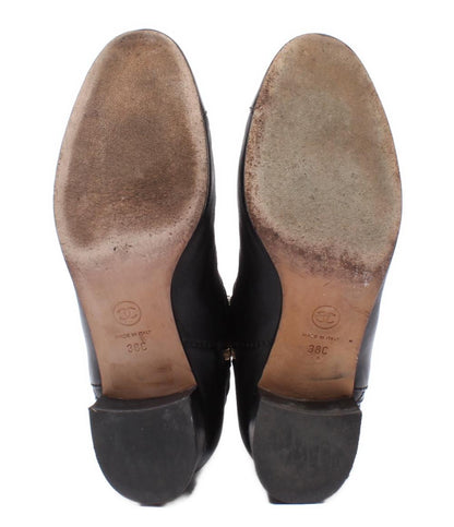 CHANEL ショートブーツ サイドファスナー パール マトラッセ ゴールド金具 G34074 レディース SIZE 38 (24cm) シャネル