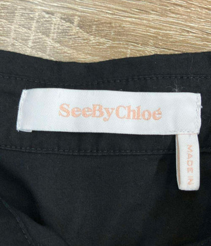 SEE BY CHLOE 半袖ワンピース コットン ギャザー コットンアンブレラドレス CHS20URO2102000134 レディース SIZE 34 (XS) シーバイクロエ