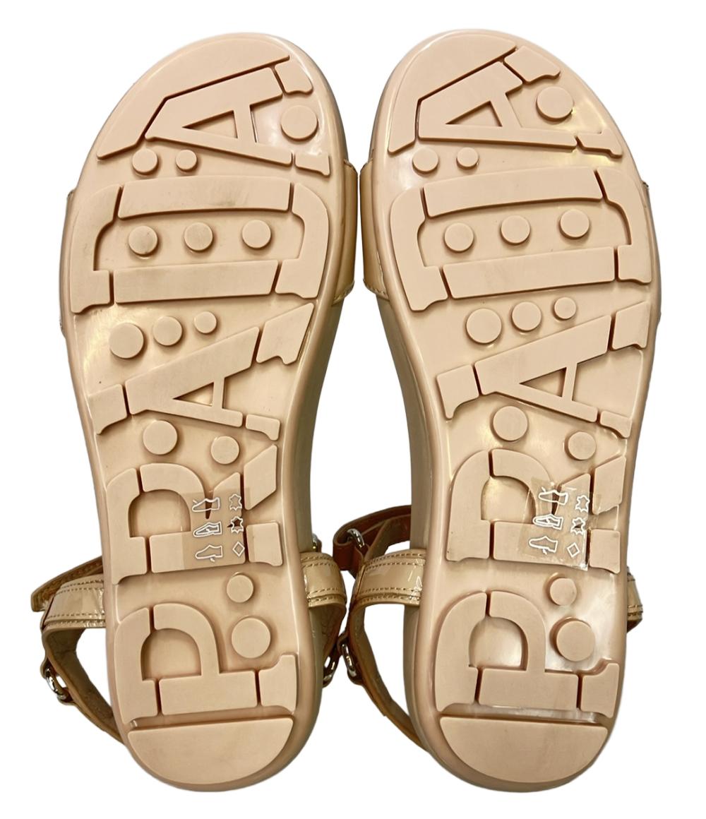 美品 プラダ ナッパレザーアンクルストラップサンダル CALZATURE BABY 0X0659 レディース SIZE 35 (XS) PRADA