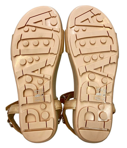 美品 プラダ ナッパレザーアンクルストラップサンダル CALZATURE BABY 0X0659 レディース SIZE 35 (XS) PRADA