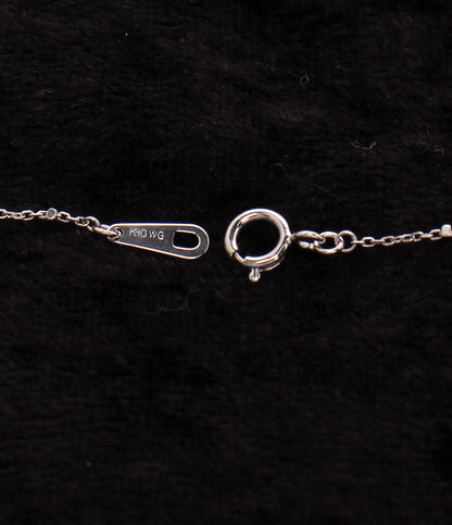美品 ネックレス K10WG ダイヤ 0.25ct レディース
