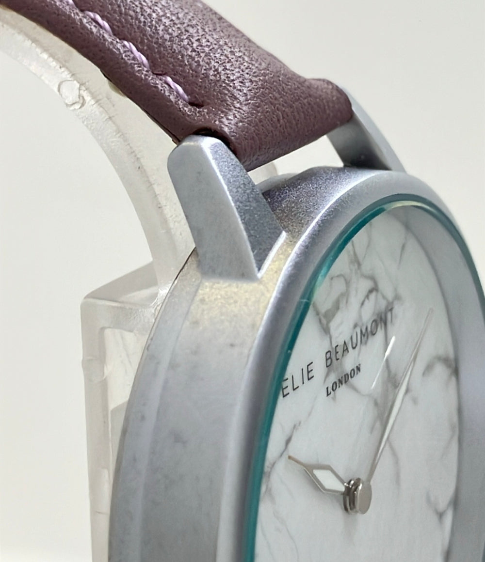 美品 ELIE BEAUMONT 腕時計 クオーツ EB812 レディース エリービューモント