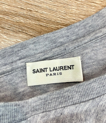 SAINT LAURENT 半袖Tシャツ コットン100% クルーネック ロゴ メンズ サンローラン