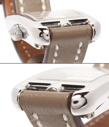 HERMES 腕時計 シルバー金具 B刻印 ナンタケット クオーツ ホワイト NA2.110 レディース エルメス