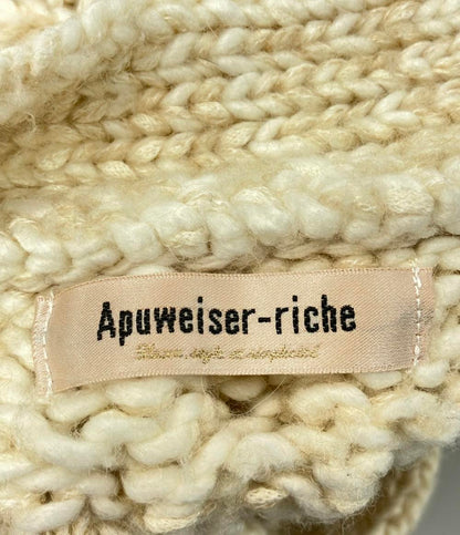 美品 アプワイザーリッシェ ウールアクリル混ケーブルニットトッパーカーディガン レディース SIZE 2 (M) Apuweiser-riche