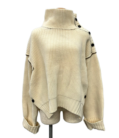 IHNN 長袖 カラーステッチ ローゲージ タートルニット レディース SIZE F (M) イン