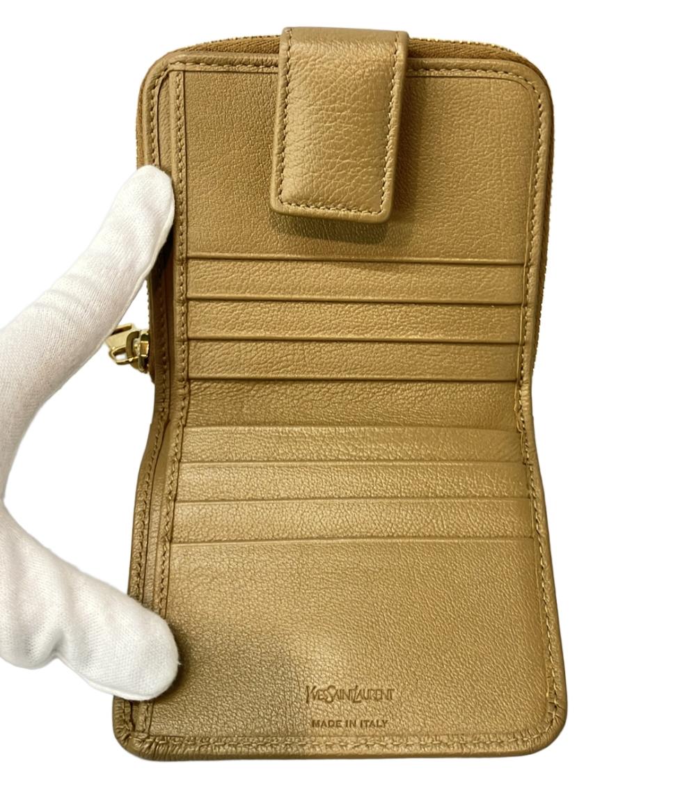 美品 イヴ・サンローラン 二つ折り財布 GUE568985 レディース YVES SAINT LAURENT