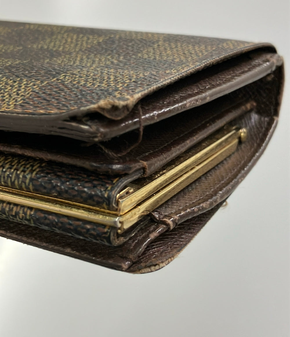 LOUIS VUITTON 二つ折り財布 がま口 ポルトフォイユ ヴィエノワ ダミエ エベヌ N61674 レディース ルイ・ヴィトン