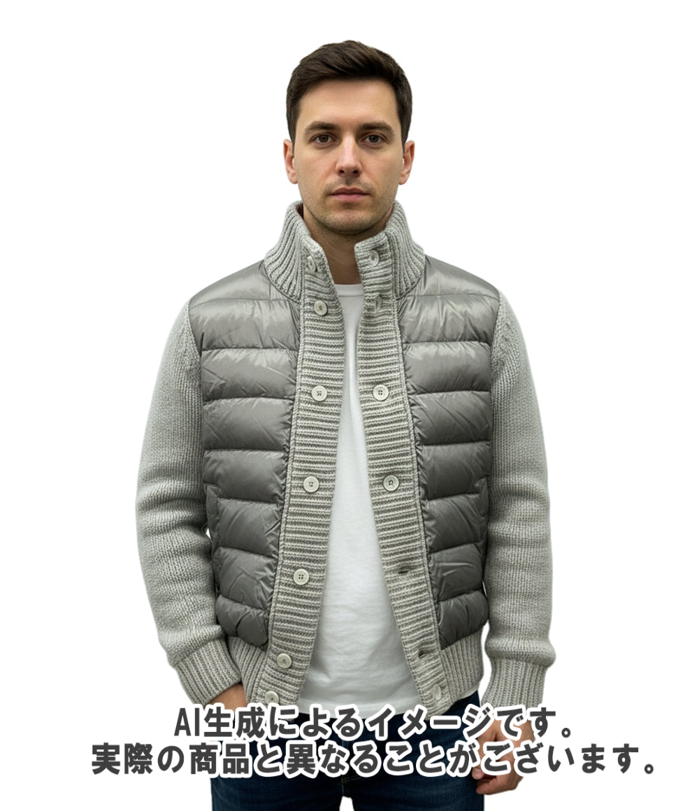 Herno ブルゾン ダウンニット ナイロン×3ゲージ ウール ハイブリッド MP0003U-70054-9404 メンズ SIZE 46 (M) ヘルノ