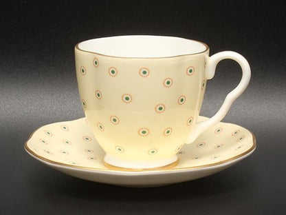 美品 WEDGWOOD カップ＆ソーサー ポルカドット イエロー ウエッジウッド