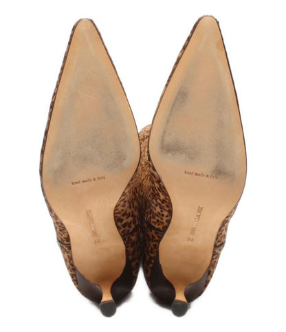 マノロブラニク ロングブーツ ハラコ レオパード レディース SIZE 38 (M) MANOLO BLAHNIK