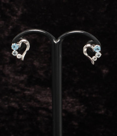 美品 カナルヨンドシー ピアス K10 ブルートパーズ ハートモチーフ レディース canal4℃