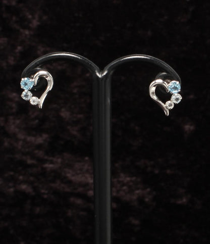 美品 カナルヨンドシー ピアス K10 ブルートパーズ ハートモチーフ レディース canal4℃