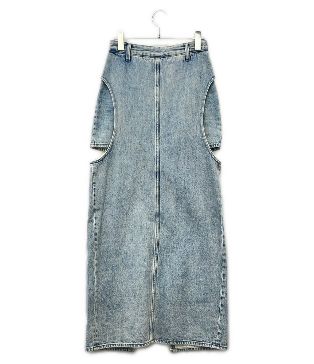 美品 CLANE サークルカットレイヤード デニムスカート 16109-6192 レディース SIZE 0 クラネ