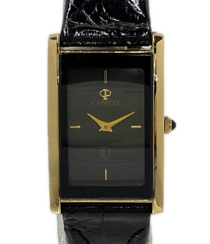 美品 CAPUCCI 腕時計 クオーツ ブラック CP-9265 レディース メンズ カプッチ