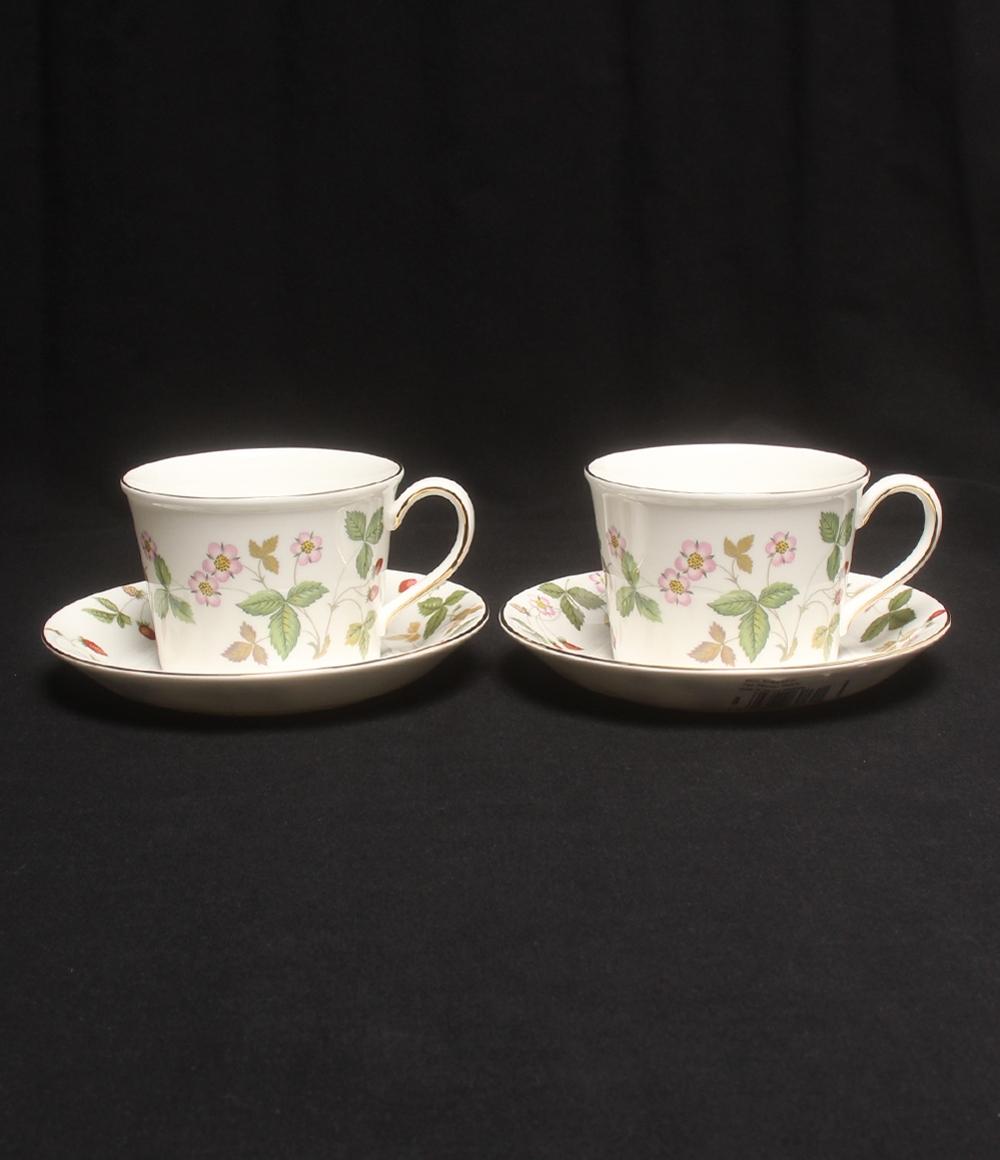 美品 ウェッジウッド カップ＆ソーサー 2客セット ペア デルフィ ワイルドストロベリー WEDGWOOD