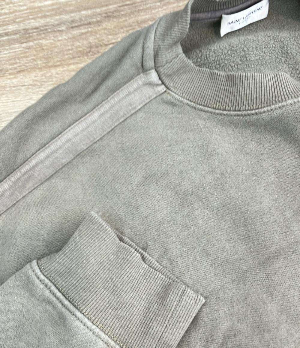 SAINT LAURENT 長袖スウェット グレージュ ショート丈 716525 レディース SIZE S サンローラン