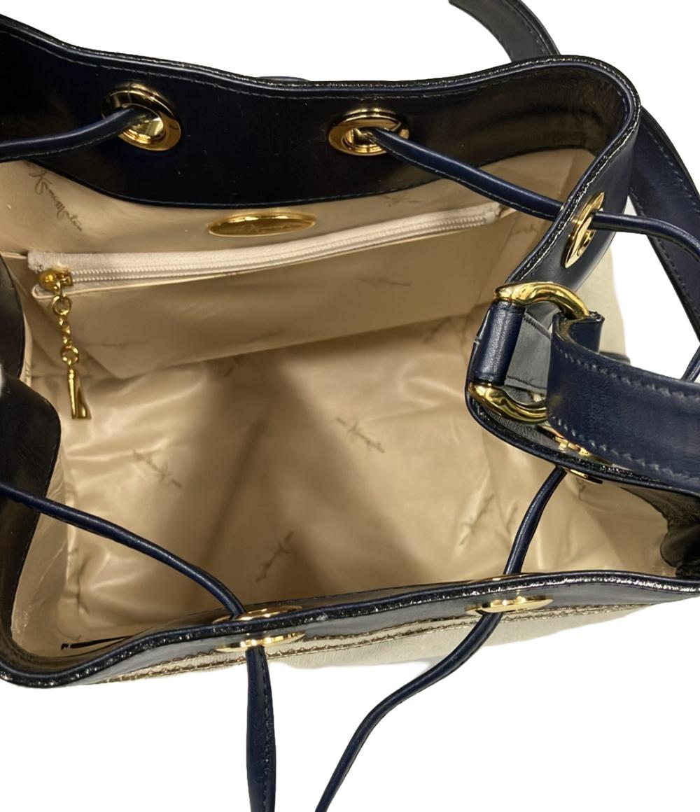 銀座かねまつ ショルダーバッグ 斜めがけ バイカラー レディース GINZA Kanematsu