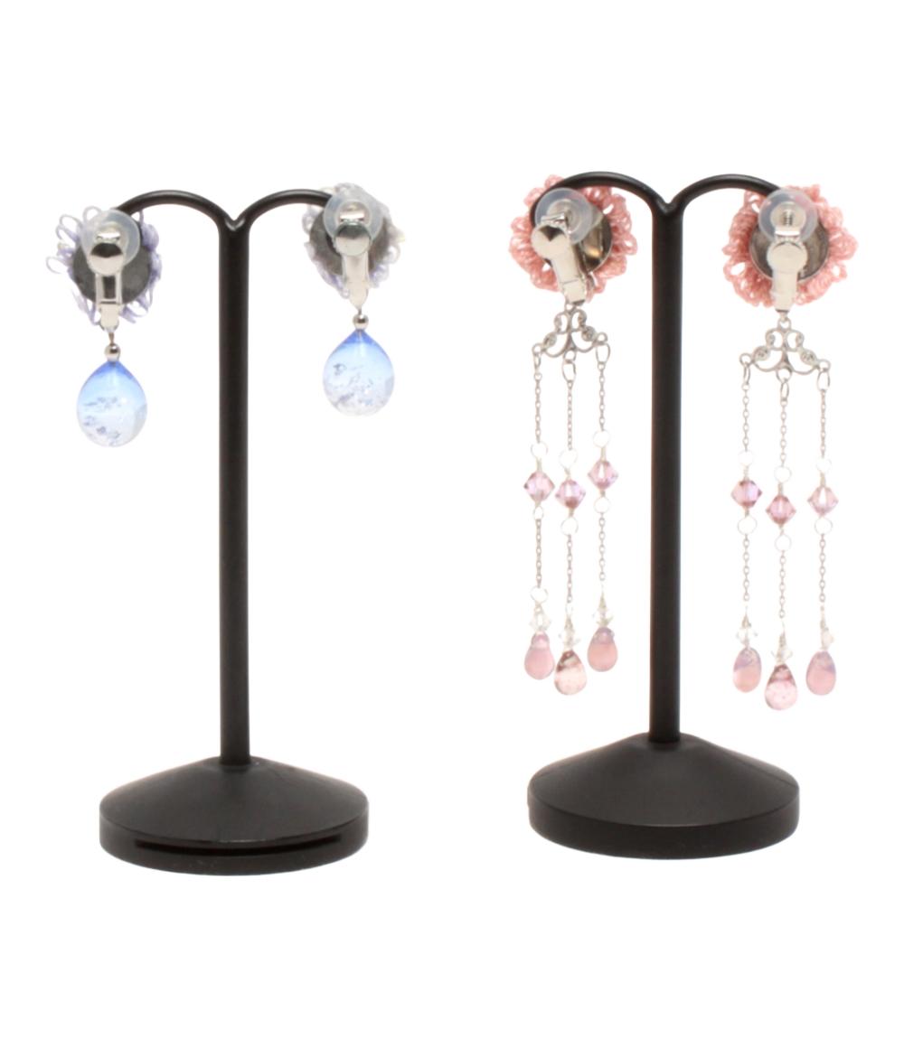 美品 ネックレス イヤリング ブローチ フラワーモチーフ 花モチーフ 7点セット レディース