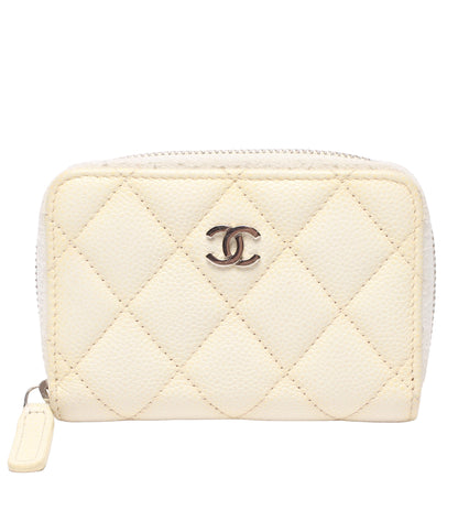 CHANEL コインケース カードケース シルバー金具 キャビアスキン マトラッセ 30番台 レディース シャネル