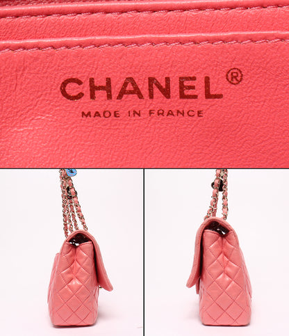 CHANEL チェーンショルダーバッグ バレンタインシリーズ ラムスキン シングルフラップ ダブルチェーン 肩掛け マトラッセ レディース シャネル