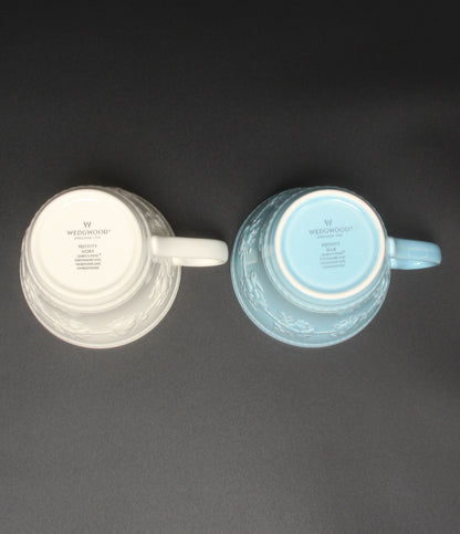 美品 WEDGWOOD マグカップ 2点セット ペア フェスティビティ アイボリー ブルー ウェッジウッド