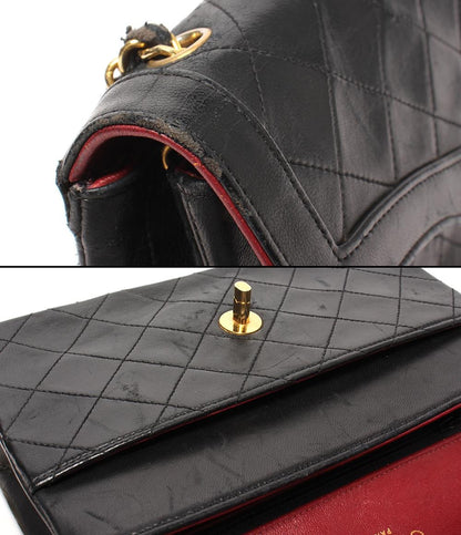 訳あり シャネル チェーンショルダーバッグ シングルチェーン ラムスキン ゴールド金具 肩掛け マトラッセ レディース CHANEL