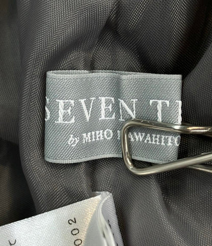 美品 SEVEN TEN フレアスカート タック 2024AW フラワー刺繍タックスカート 8A304 レディース SIZE M セブンテン