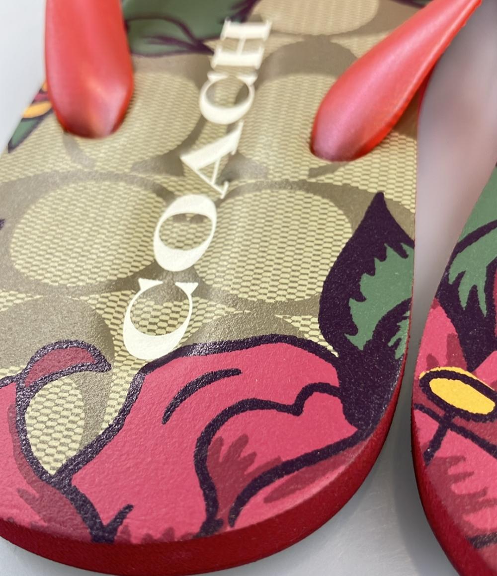 美品 COACH ビーチサンダル シグネチャー柄 レディース SIZE 5 B コーチ