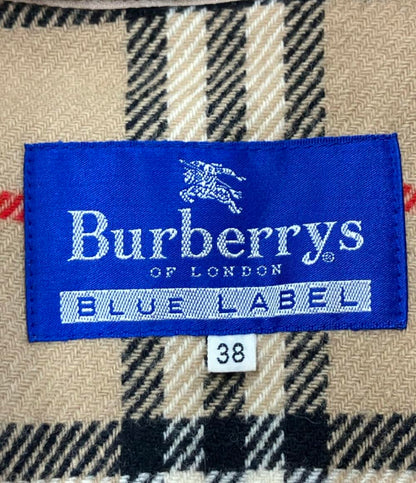 バーバリーブルーレーベル ステンカラーコート チェック レディース SIZE 38 (M) BURBERRY BLUE LABEL