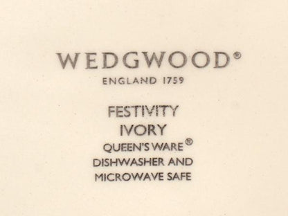 美品 ウエッジウッド プレート 大皿 2点セット 27cm フェスティビティ アイボリー ブルー WEDGWOOD