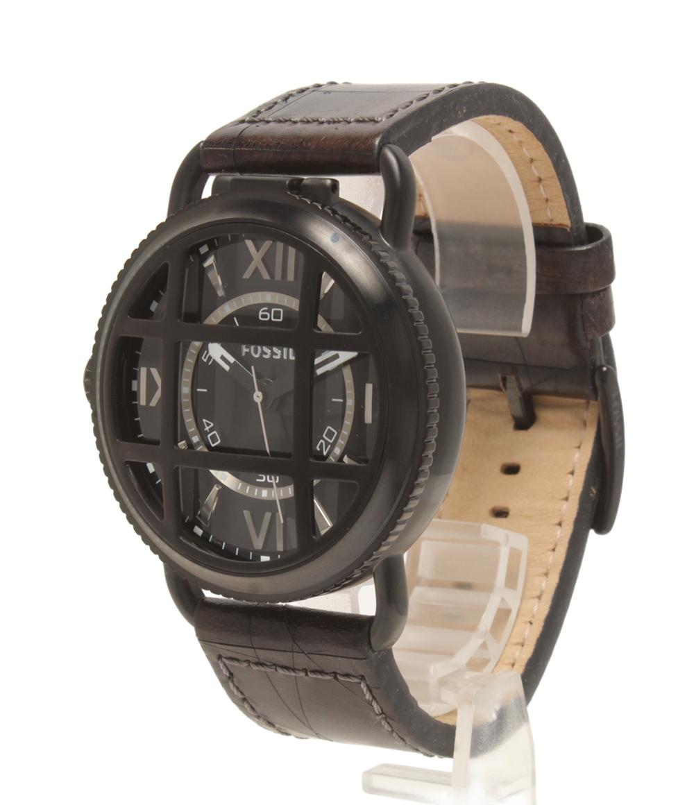 美品 FOSSIL 腕時計 クオーツ ブラック FS4474 メンズ フォッシル 