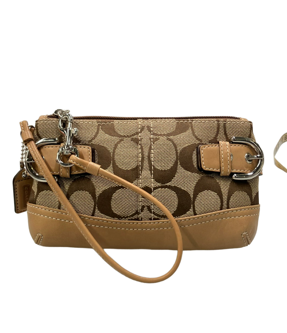美品 COACH ポーチ アクセサリーポーチ シグネチャー レディース コーチ