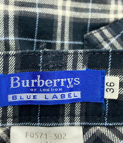 美品 バーバリーブルーレーベル ロングパンツ チェック柄 レディース SIZE 36 (S) BURBERRY BLUE LABEL