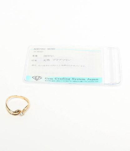 美品 リング 指輪 K18 アクアマリン レディース SIZE 11号
