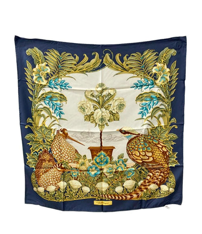 美品 Salvatore Ferragamo スカーフ シルク100% レディース サルヴァトーレフェラガモ