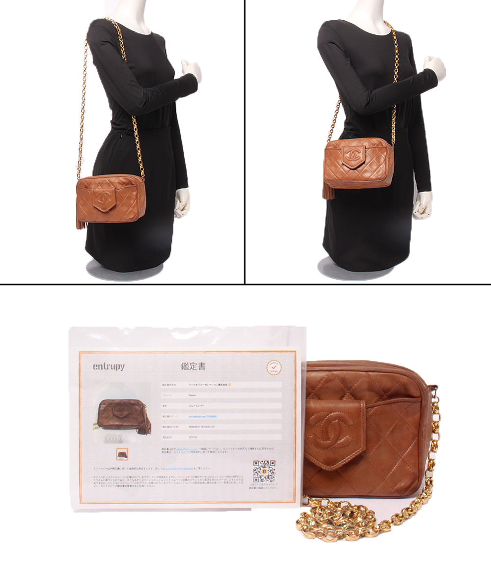 CHANEL チェーンショルダーバッグ 1番台 ラムスキン ゴールド金具