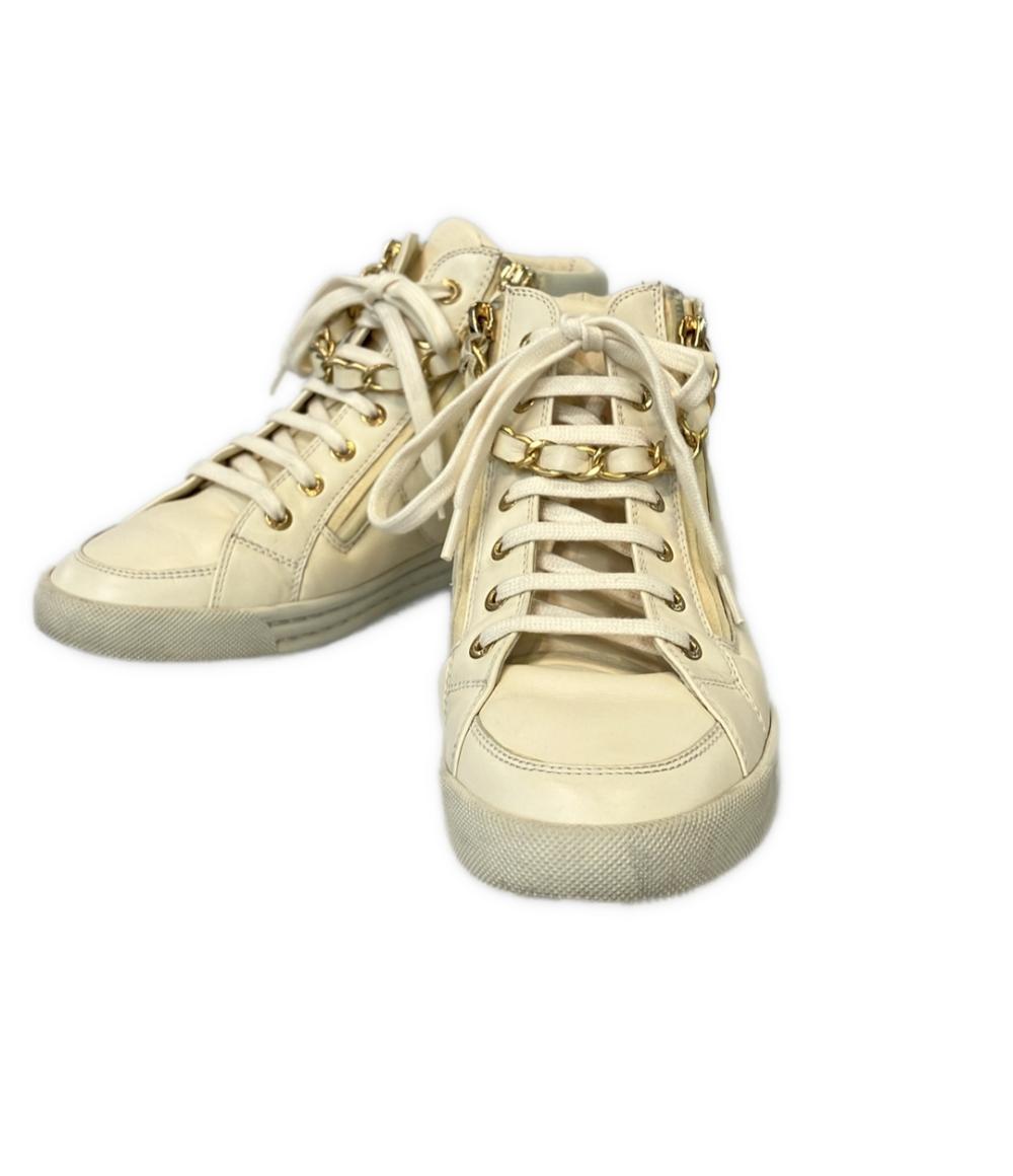 CHANEL ミドルカット レザー スニーカー ココマーク IG31316 レディース SIZE 37 (L) シャネル
