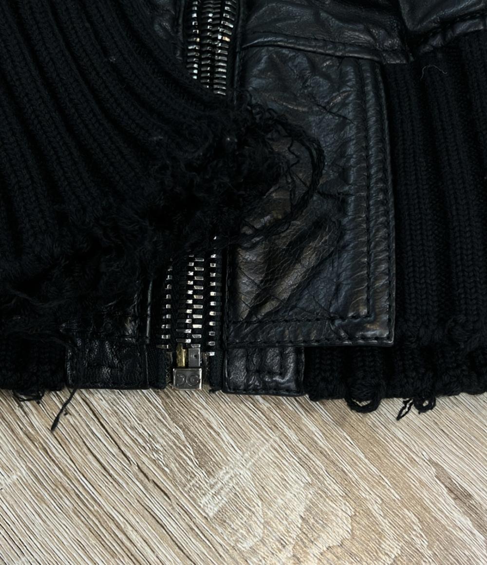 DOLCE&GABBANA レザージャケット ダブルジップ  マルチジップ フェイクレイヤード ジャケット ブルゾン MULTI POCKET FAKE LAYERED BATTING JACKET