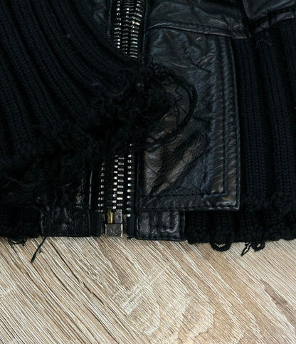 DOLCE&GABBANA レザージャケット ダブルジップ  マルチジップ フェイクレイヤード ジャケット ブルゾン MULTI POCKET FAKE LAYERED BATTING JACKET