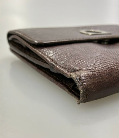 Salvatore Ferragamo ダブルホック 二つ折り財布 リザード型押し ガンチーニ レディース サルヴァトーレフェラガモ