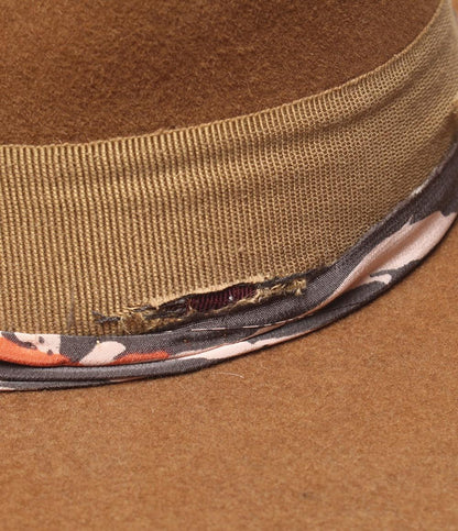 美品 SUPERDUPER ラビットファーフェルトハット ダメージ加工 レディース メンズ SIZE 59 スーパードゥ―パー