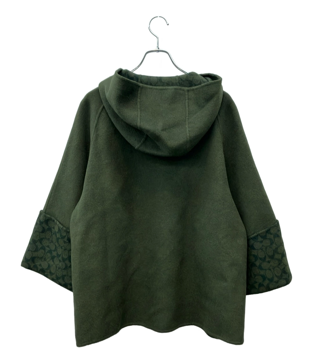 COACH ウールケープ ジップアップ シグネチャー CL278 レディース SIZE XS コーチ