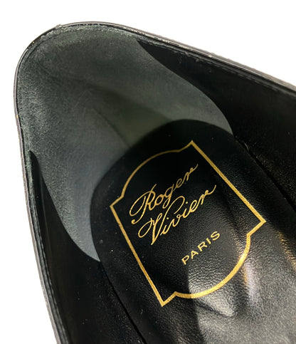 Roger Vivier スクウェアトゥエナメルフラットシューズ レディース SIZE 38 1/2 ロジェヴィヴィエ
