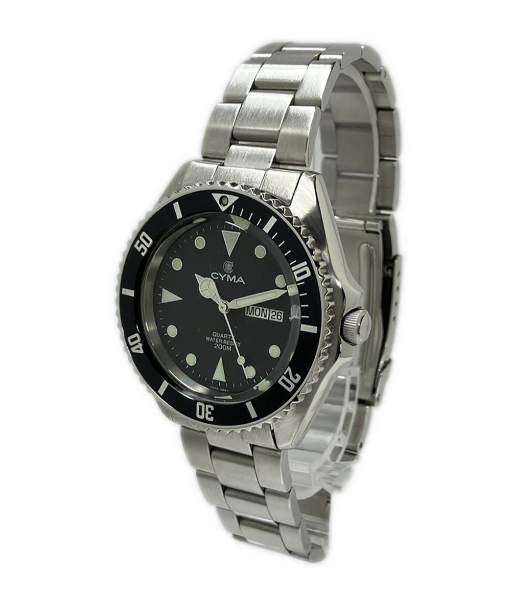 CYMA 腕時計 クオーツ ブラック 9111 メンズ シーマ