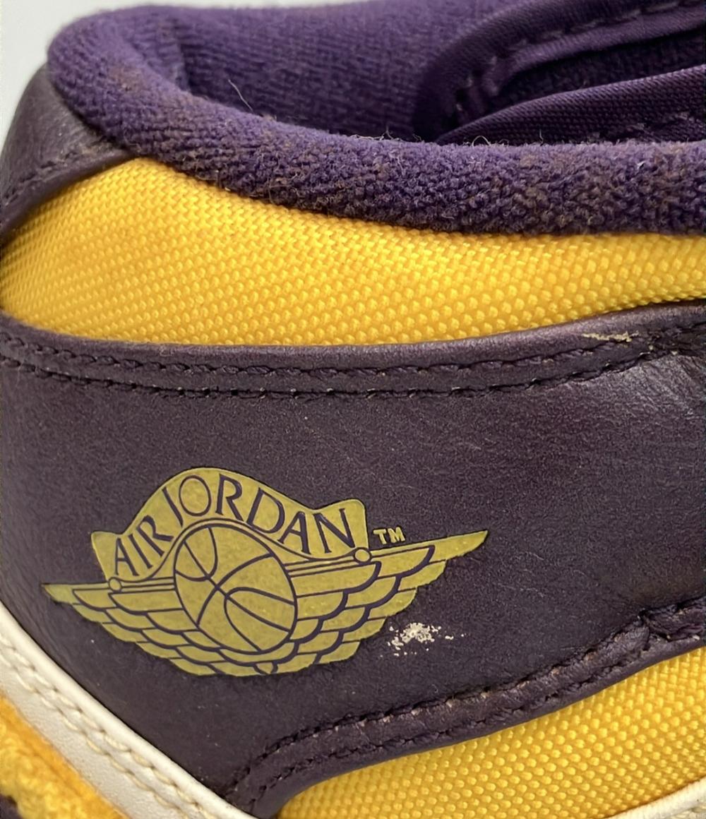 Air Jordan NIKE ハイカットスニーカー Grand Purple Varsity Maize エアジョーダン1 レトロ ハイ ストラップ 342132-571 メンズ SIZE 27.5 (L)