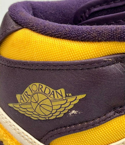 Air Jordan NIKE ハイカットスニーカー Grand Purple Varsity Maize エアジョーダン1 レトロ ハイ ストラップ 342132-571 メンズ SIZE 27.5 (L)