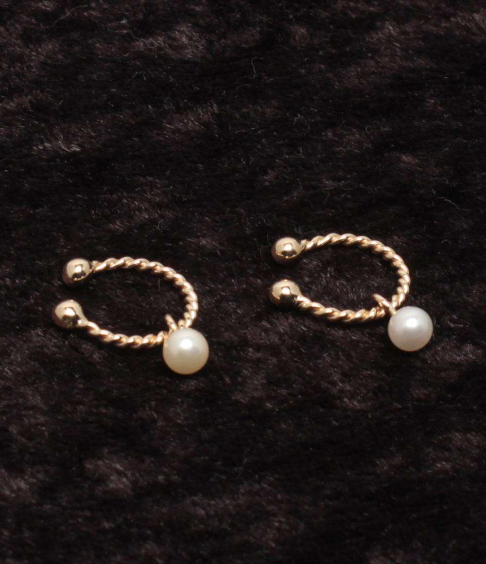 美品 STAR JEWELRY イヤリング イヤカフ K10 ベビーパール 3.6mm レディース スタージュエリー