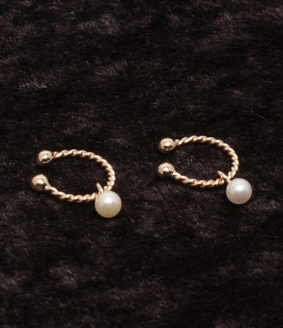美品 STAR JEWELRY イヤリング イヤカフ K10 ベビーパール 3.6mm レディース スタージュエリー