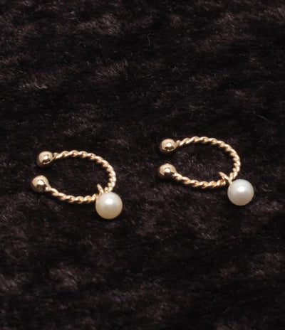 美品 STAR JEWELRY イヤリング イヤカフ K10 ベビーパール 3.6mm レディース スタージュエリー